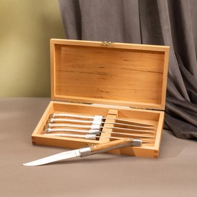 Steakové nože v drevenom boxe set 6 ks - Basic - 118790