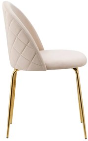 Jedálenská stolička FARGO zamatová, zlatá / béžová