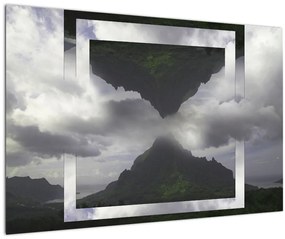 Obraz - Hory na Islande, geometrická koláž (90x60 cm)