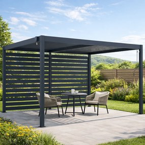 Bočná zástena pre bioklimatickú pergolu BestBerg BBP-C1CG / 370 × 218 cm / sivá