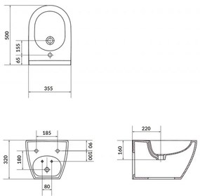 Cersanit Zen, závesný wc bidet, biela, K117-001