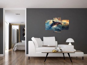 Obraz - Delfín, ilustrácie (90x60 cm)