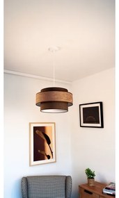 Luster na lanku GRACE 1xE27/60W/230V pr. 40 cm hnedá/béžová
