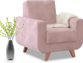 Relaxačné kreslo Kadim (ružová + buk). Akcia -20%. Vlastná spoľahlivá doprava až k Vám domov. 1135818