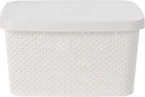 Úložný box s vekom Diamond 7 l, čierny/biely%