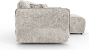 Béžová ženilková rohová pohovka (pravý roh/s leňoškou) Nelia – Ropez