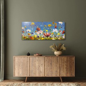 Maľovaný obraz rozkvitnutej lúky (120x50 cm)