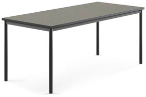 Stôl SONITUS, 1800x800x720 mm, linoleum - tmavošedá, antracit