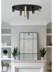 Searchlight 50571-6BK - Stropné svietidlo TUBES 6xGU10/10W/230V 80x30 cm