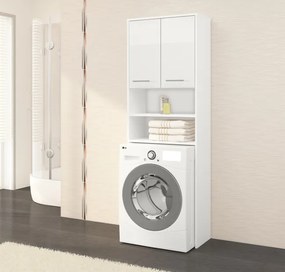 Kúpeľňová skrinka nad práčku FIN biela, lesk