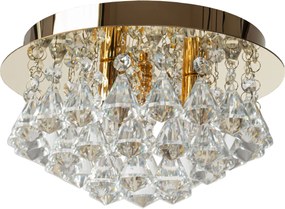 Toolight - Krištáľové závesné svietidlo G9 3x40W APP1038-C, zlatá, OSW-06821