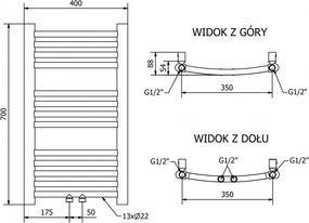Mexen Ares, elektrické vykurovacie teleso 700 x 400 mm, 300 W, biela, W102-0700-400-2300-20