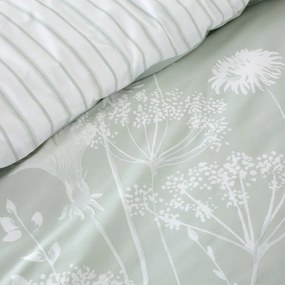 Bielo-zelené obliečky Catherine Lansfield Meadowsweet Floral, 135 x 200 cm