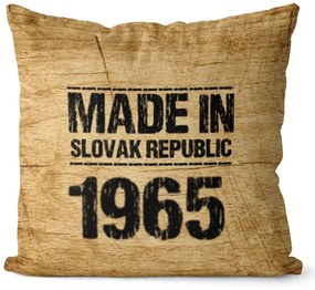 Vankúš Made In + rok (Veľkosť: 55 x 55 cm, rok: 1965)