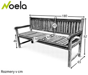 Noela Záhradná drevená lavica z teaku Queensbury 180 cm