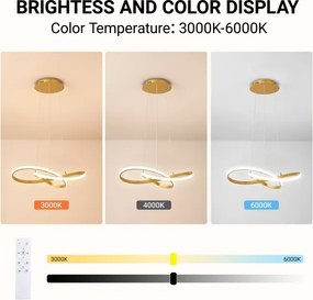 BRILAGI - LED stmievateľný luster na lanku INFINITY LED/55W/230V 50x50 cm zlatý + DO