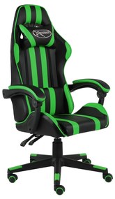 Herná stolička čierna a zelená umelá koža