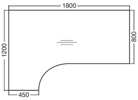 Ergonomický stôl ProOffice A 180 x 120/80, ľavý, buk