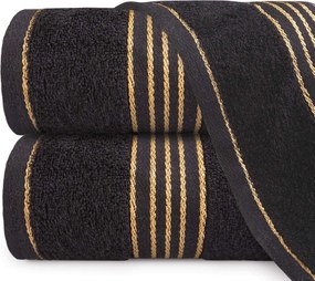 BAVLNENÉ UTERÁKY TIWANO SADA 1 KS 30X50 CM, 1 KS 50X90 CM, 1 KS 70X140 CM ČIERNA