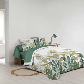 Biele/zelené bavlnené obliečky na dvojlôžko/predĺžené s plachtou/6-dielne 240x220 cm Otika – douceur d'intérieur