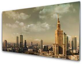 Nástenný panel  Mesto domy 100x50 cm