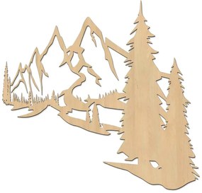 Drevený obraz Hory a les – moderná dekorácia na stenu | SENTOP FB-HDF0414