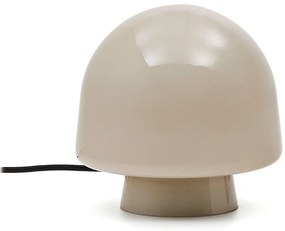 Stolová lampa sivobéžová so skleneným tienidlom (výška 20 cm) Reig – Kave Home