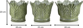 Sada 3 ks květináčů MARINA III zelená