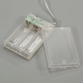 Osvetlenie perly a strieborné listy, 20 LED, tep. biela,2 ks