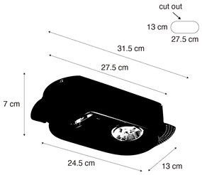Sada 6 zaoblených zapustených bodových svetiel čierna GU10 70 mm 2-svetlá - Hubs
