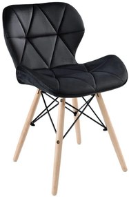 Jedálenská stolička MURET zamatová, čierna