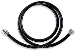 Novaservis - sprchová hadica plastová 150 cm čierna-chróm, PVC/150,5