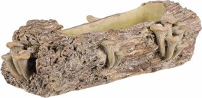 Obal betónový - kvetináč, drevo s hubami, 41 x 19 x 13 cm, hnedá, 41 cm