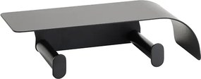 Bemeta Design ORGANIC BLACK: Držiak toaletného papiera, dvojitý, s poličkou - 167112160