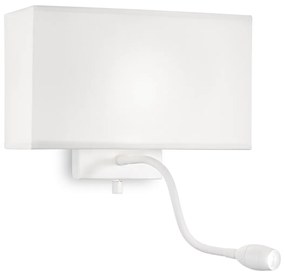 Nástenné svietidlo Ideal lux 215693 HOTEL AP2 ALL WHITE 2xE27/LED 1W/45lm 3000K