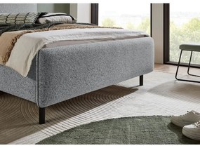 Svetlosivá čalúnená dvojlôžková posteľ s úložným priestorom s roštom 140x200 cm Primo – Meise Möbel