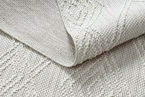 Koberec NANO EN14A Diamanty, slučkový, plocho tkaný, biely