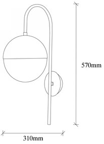 Nástenná lampa Karsor čierna/mosadz