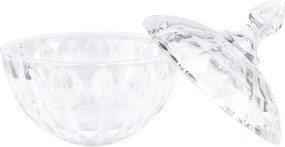 Transparentná sklenená miska dóza na cukrovinky s vekom - Ø 16*19 cm