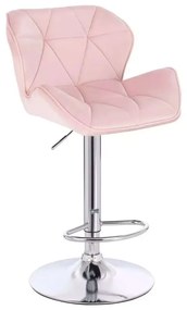 LuxuryForm DESIGN Barová stolička MILANO VELUR na striebornom tanieri - svetlo ružová