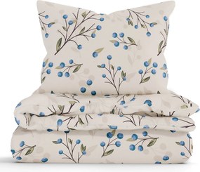 Francúzske bavlnené obliečky Renforcé - Čučoriedky prírodné