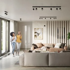 Sollux SL.1065 - Bodové svietidlo NERO 2xGU10/40W/230V čierna/lesklý chróm