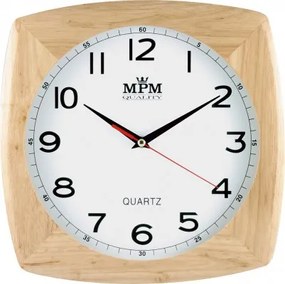 Nástenné hodiny MPM, 2533.51.W - hnedá svetlá, 29cm