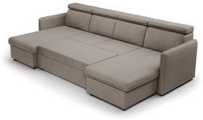 Rozkladacia rohová sedacia súprava Barcelia U - béžová látka Asti 03