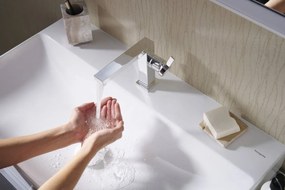 Hansgrohe Tecturis E, páková umývadlová batéria 110 Fine CoolStart EcoSmart+ s odtokovou garnitúrou Push-Open, chrómová, HAN-73020000