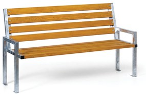Vonkajšia lavička CITY s operadlom 1+1 ZADARMO, zinková, 1660 mm, limba