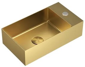 Závesné umývadlo v zlatej farbe SAT Aurum 40x22 cm bez prepadu SATAUR4022BG, 1 ks