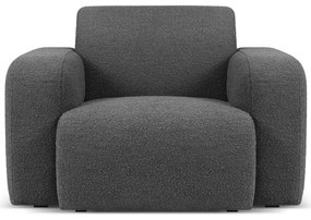 Tmavosivé kreslo z textílie bouclé Molino – Micadoni Home