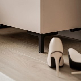 NOČNÝ STOLÍK MARION KAŠMÍR PUSH NOŽIČKY PVC ČIERNE