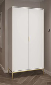 Šatní skříň Austin 100 cm bílá/zlatá